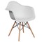 Merrick Lane Alda Series Polypropylene Accent Chair with Gently Curved Arms and Metal Braced Wooden Legs